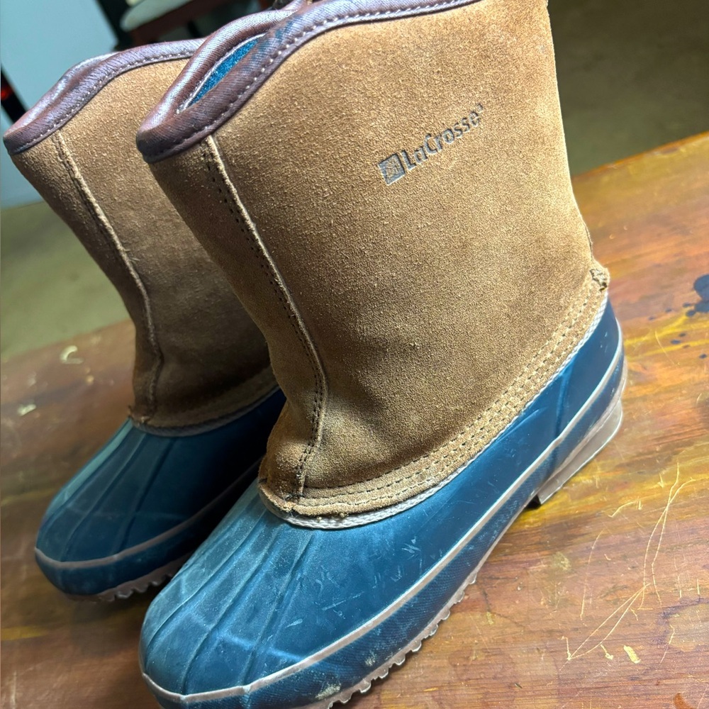 LaCrosse Two-Tone Brown and Blue Boots